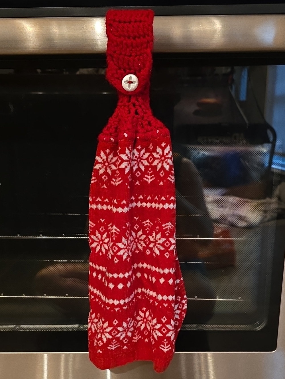 Handmade Hanging Hand Towel - Snowflakes